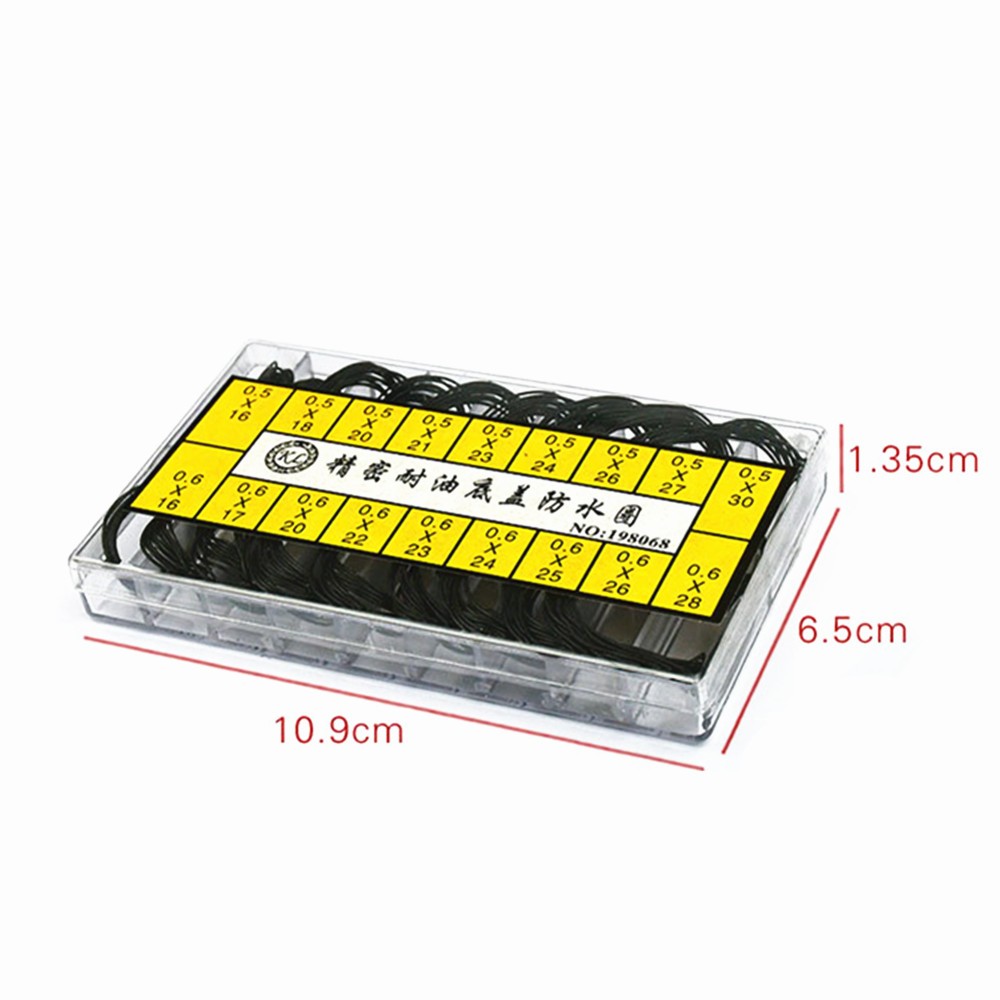 200pcs 0.5&0.6mm Waterproof Watch O-Ring Rubber Gasket Assortment For Watchmaker