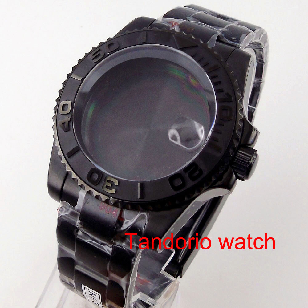 40mm Sapphire Glass Ceramic Bezel Chapter Ring Watch Case Fit for NH35 NH36 2824