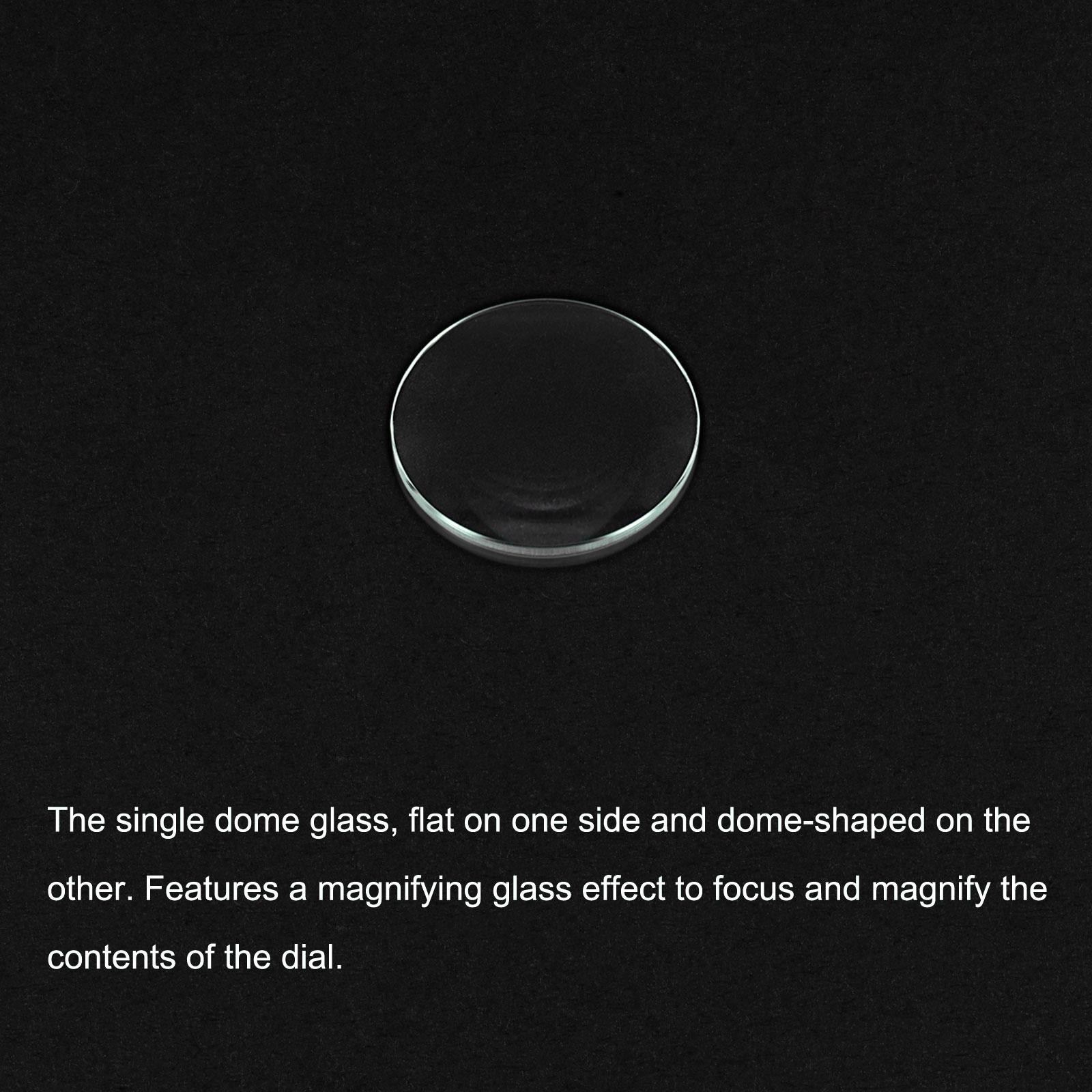 8Pcs 21mm Dia Watch Glass Crystal Lens Single Dome Round 1.6mm Edge Thickness