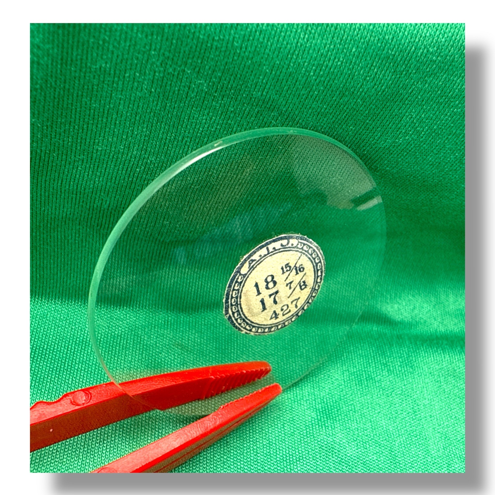 Glass Pocket Watch Crystal 18 15/16 Open Face 42.6mm C18-19 NOS Read!
