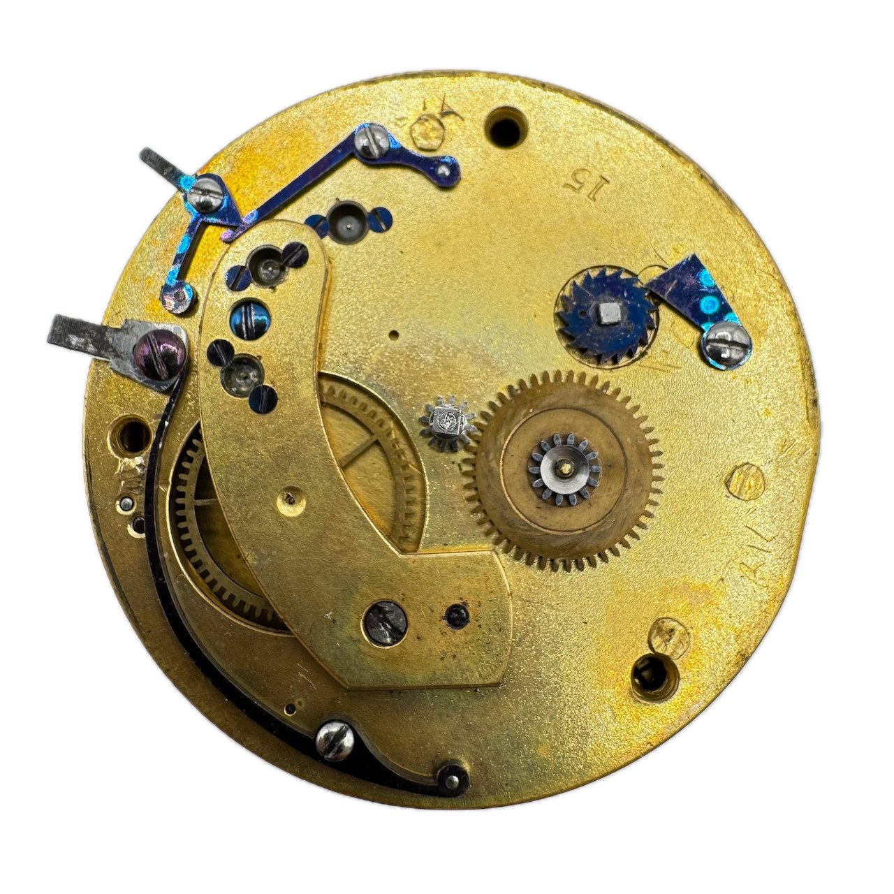 Antique M.I. Tobias Liverpool Bimetallic Key Wind Fusee Pocket Watch Movement