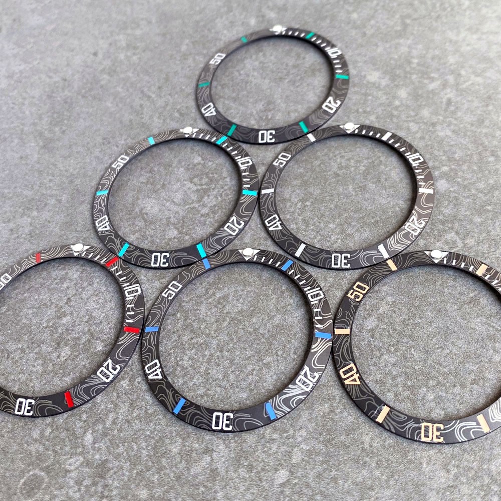 Ceramic 38mm Bezel Insert Carbon Fibre Design For SUB GMT NH35 Mod Diving Watch