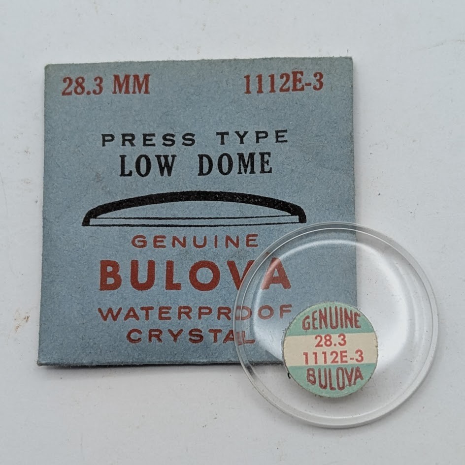 Bulova 28.3mm Low Dome Waterproof Crystal 1112E-3 – Press Type NOS