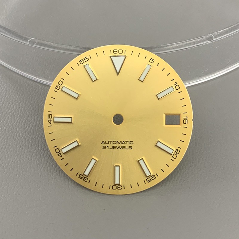 28.5mm No Logo Watch Dial Green Luminous For NH35 Movement Watch Parts