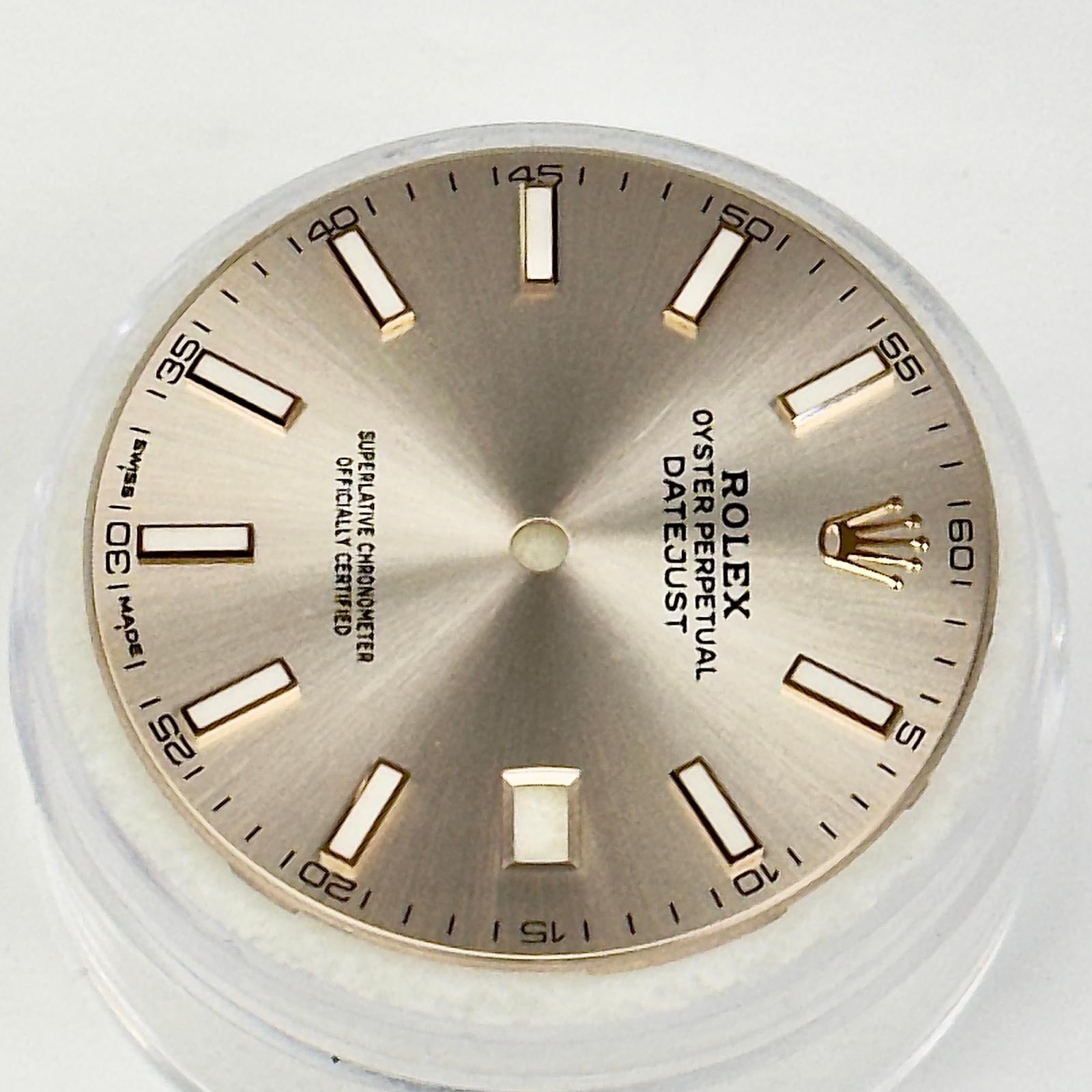 ROLEX ORIGINAL DIAL DATE-JUST SUNDUST ROSE-PINK GOLD CROWN FOR MODEL# 126300