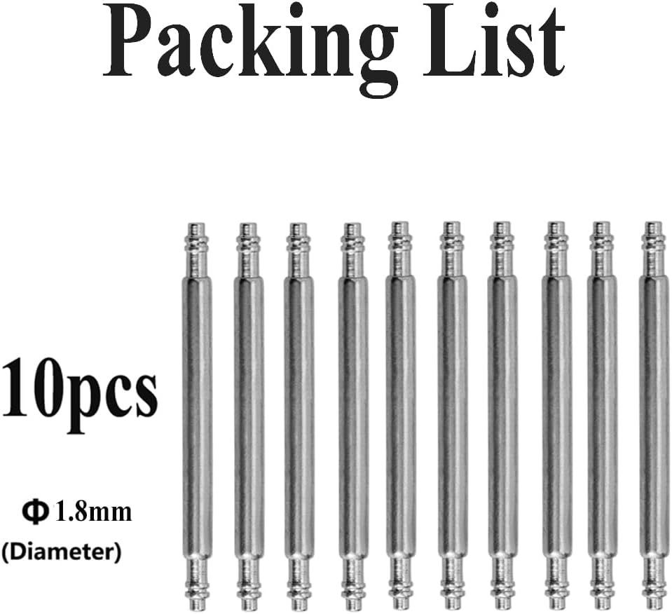 14Mm 16Mm 18Mm 20Mm 22Mm 24Mm Spring Bars, Watch Pins Φ1.8Mm Diameter 10Pcs Stai