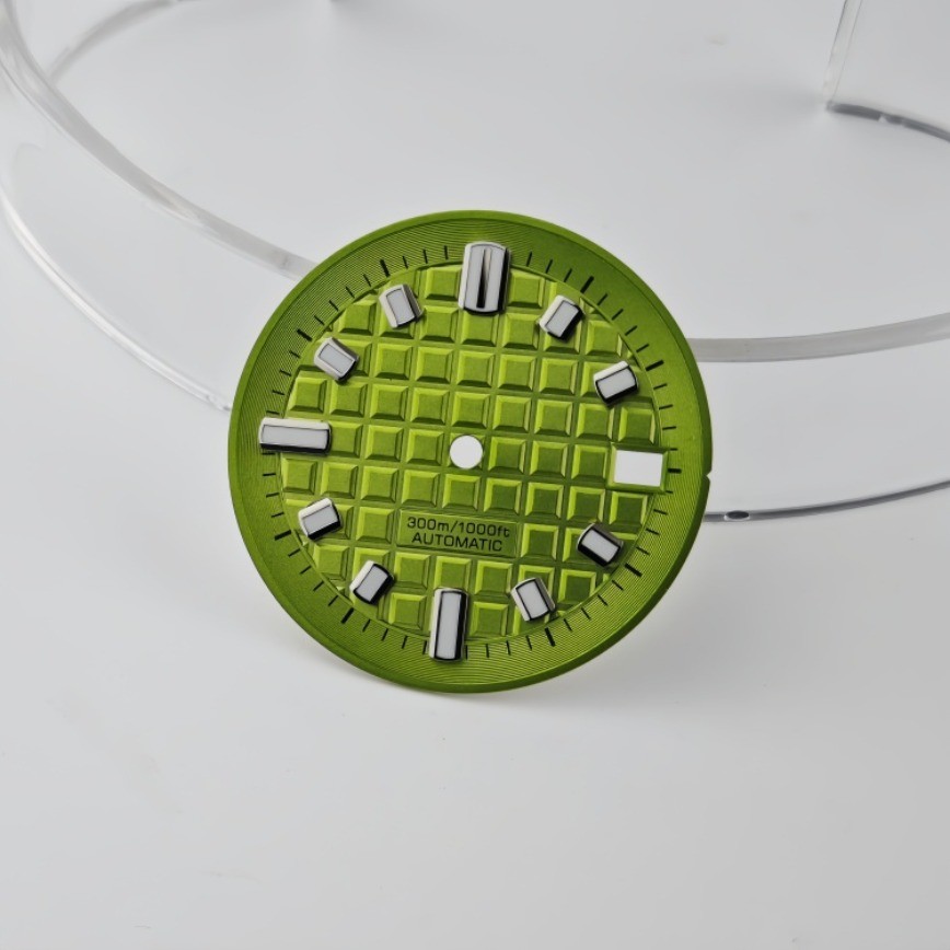 NH35 Dial 30mm Case 42mm Hand Green Luminous for NH35/NH36 Movement Watch Parts