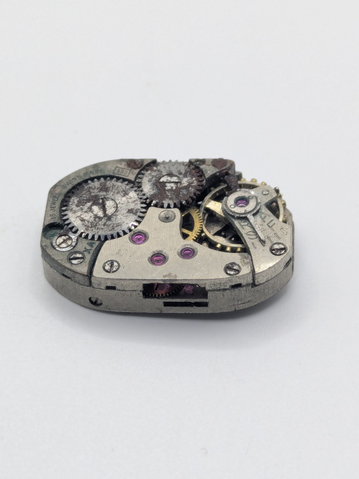 Rotary P120 Cal. 390 Manual Wind Watch Movement 15 Jewels Swiss Parts Repair
