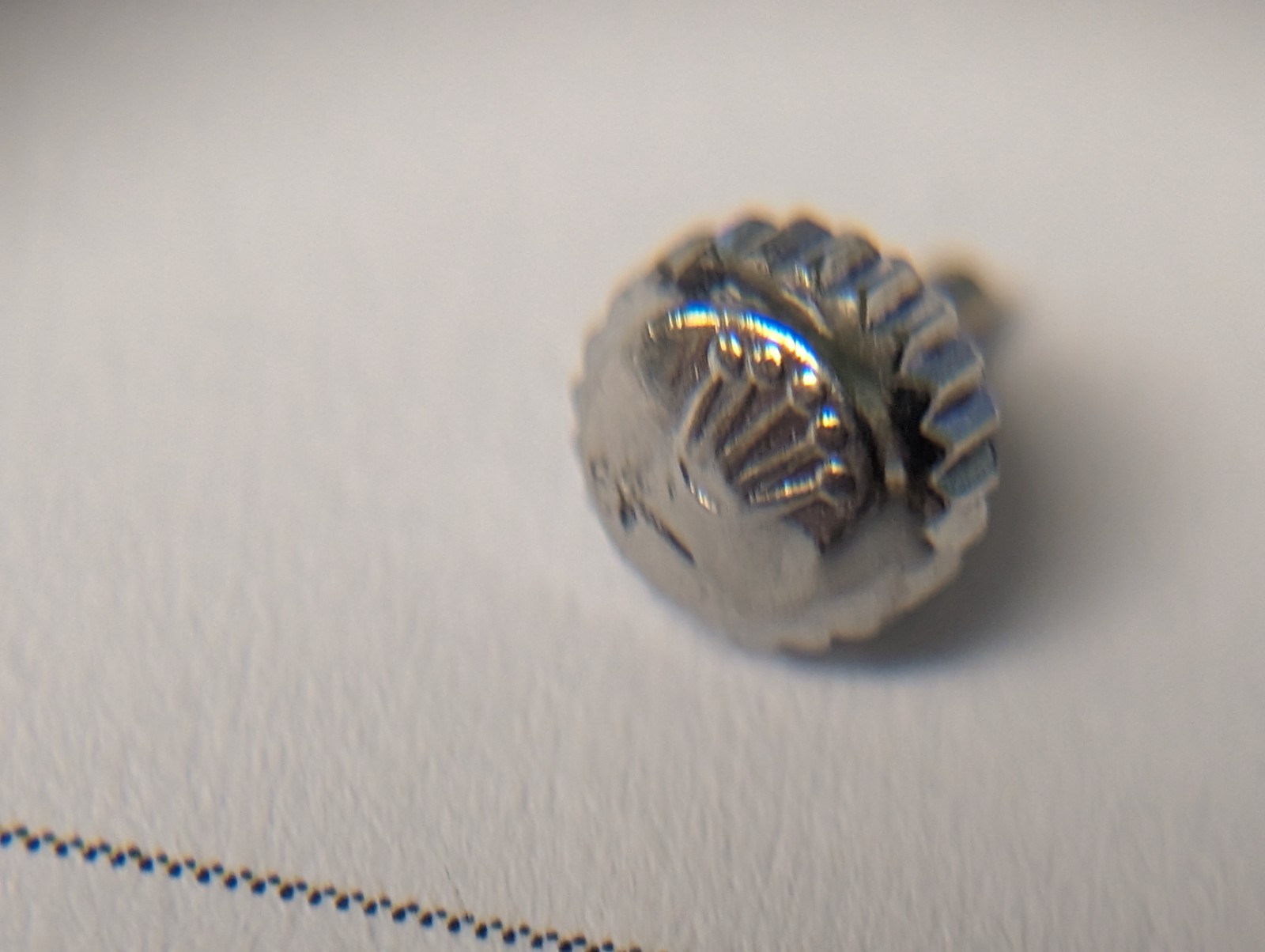 Genuine Rolex crown s/s 5.3mm with damage to face, but works