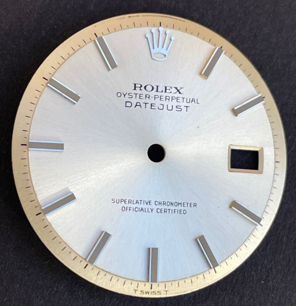 Vintage Rolex Oyster Perpertual Datejust Watch Dial For 36mm Case 1601 1603 1600