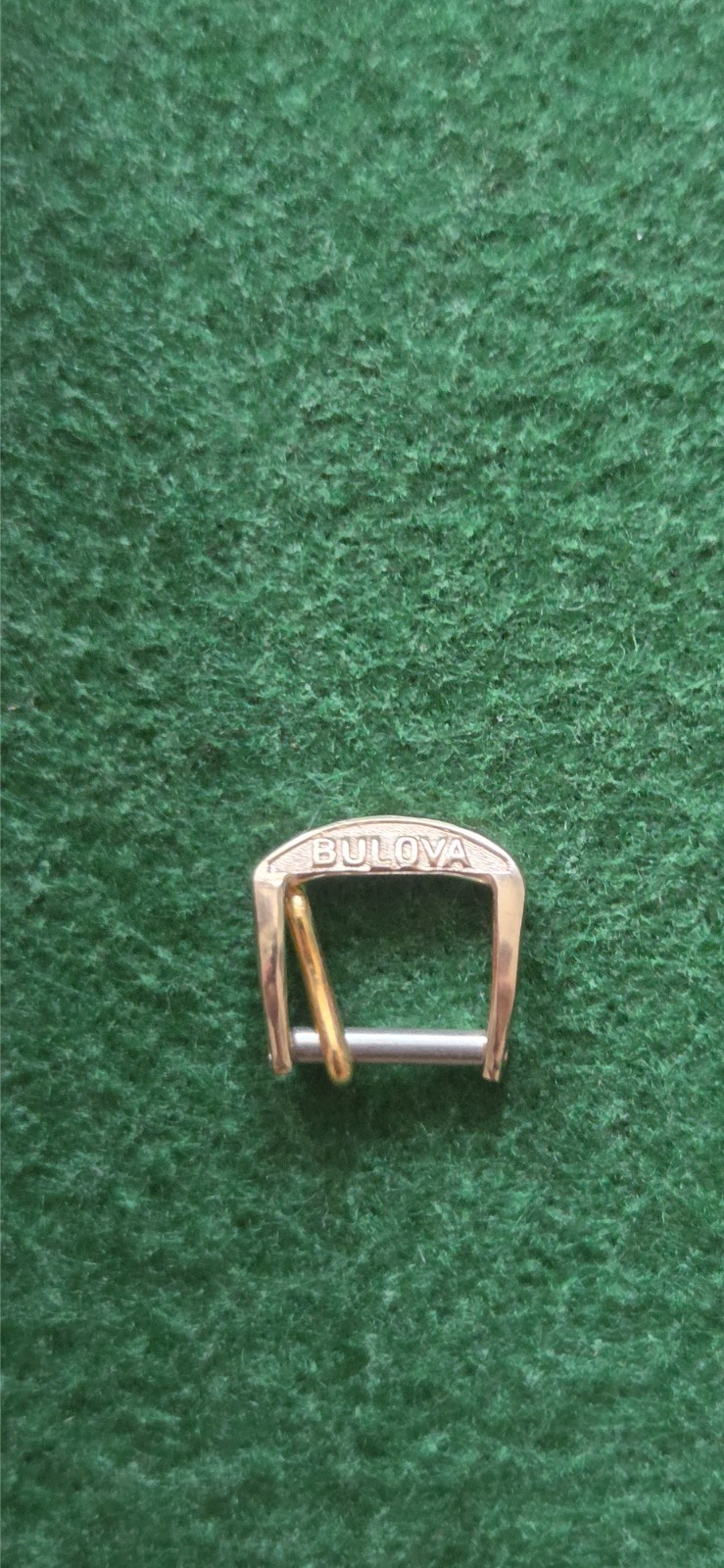 12 VINTAGE BULOVA SIGNED gold tone WATCH BAND 13mm BUCKLES