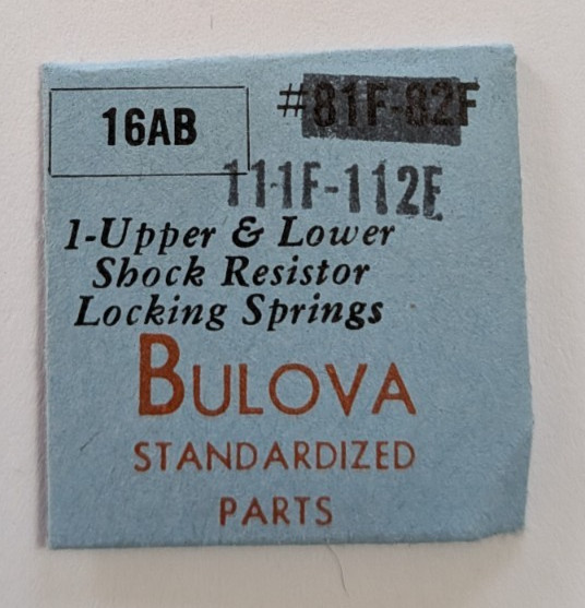 Bulova Cal. 16AB – Upper & Lower Shock Resistor Locking Springs Part# 111F 112F