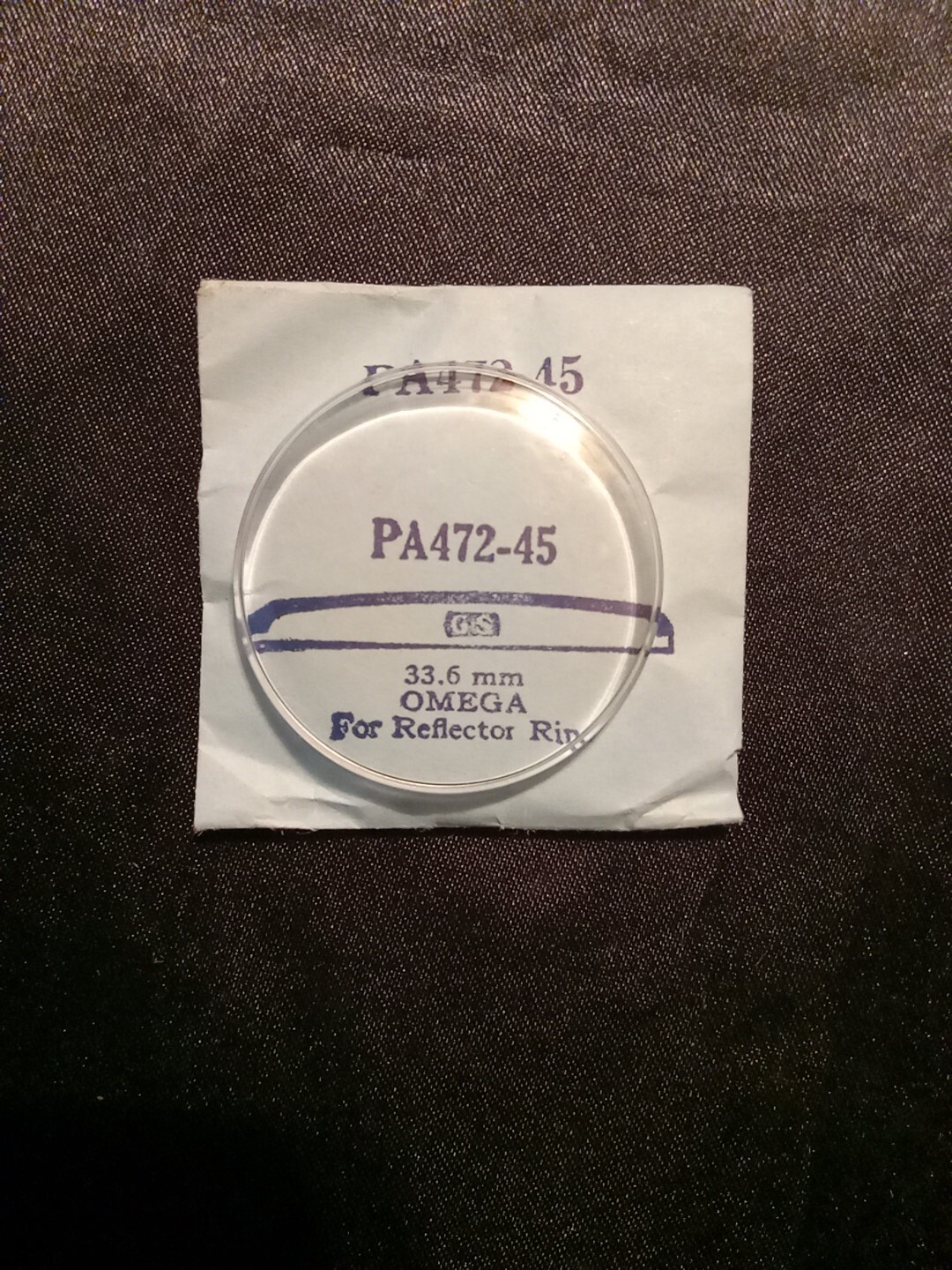 NOS Omega Watch Crystal PA472-45 33.06mm For Relector Ring