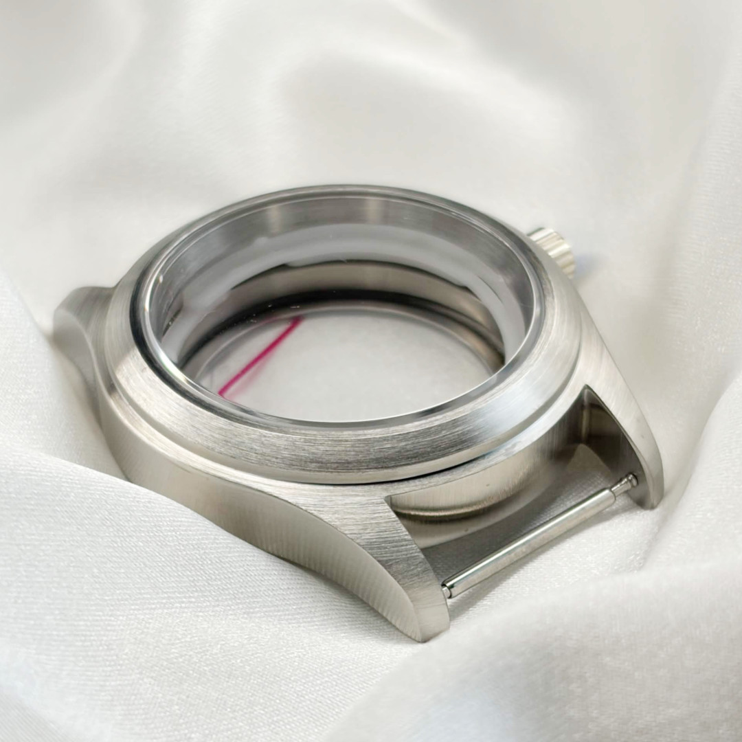 39MM Pilot Sapphire Glass Stainless Brushed Watch Case Fit ETA 2824 Movement