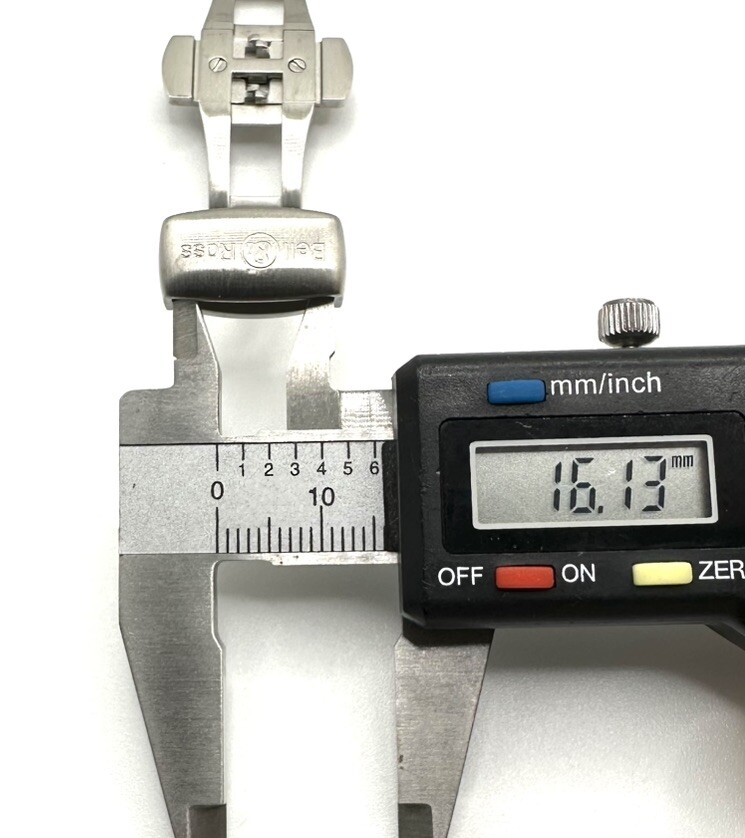 New Genuine Bell & Ross 16mm Matte S/S Deployment Folding Clasp With Pusher