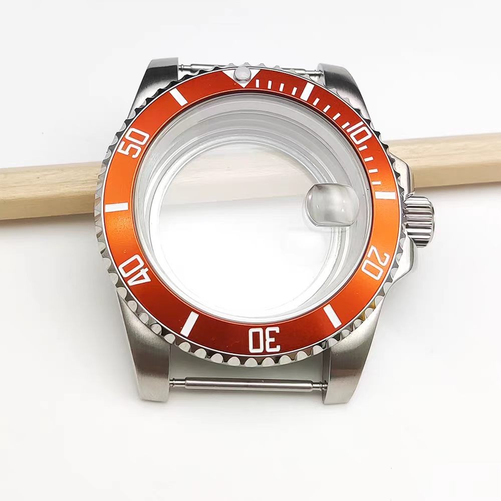 Sapphire Glass Watch Fit NH34 NH35 NH36 Case orange Dial Transparent Base Case