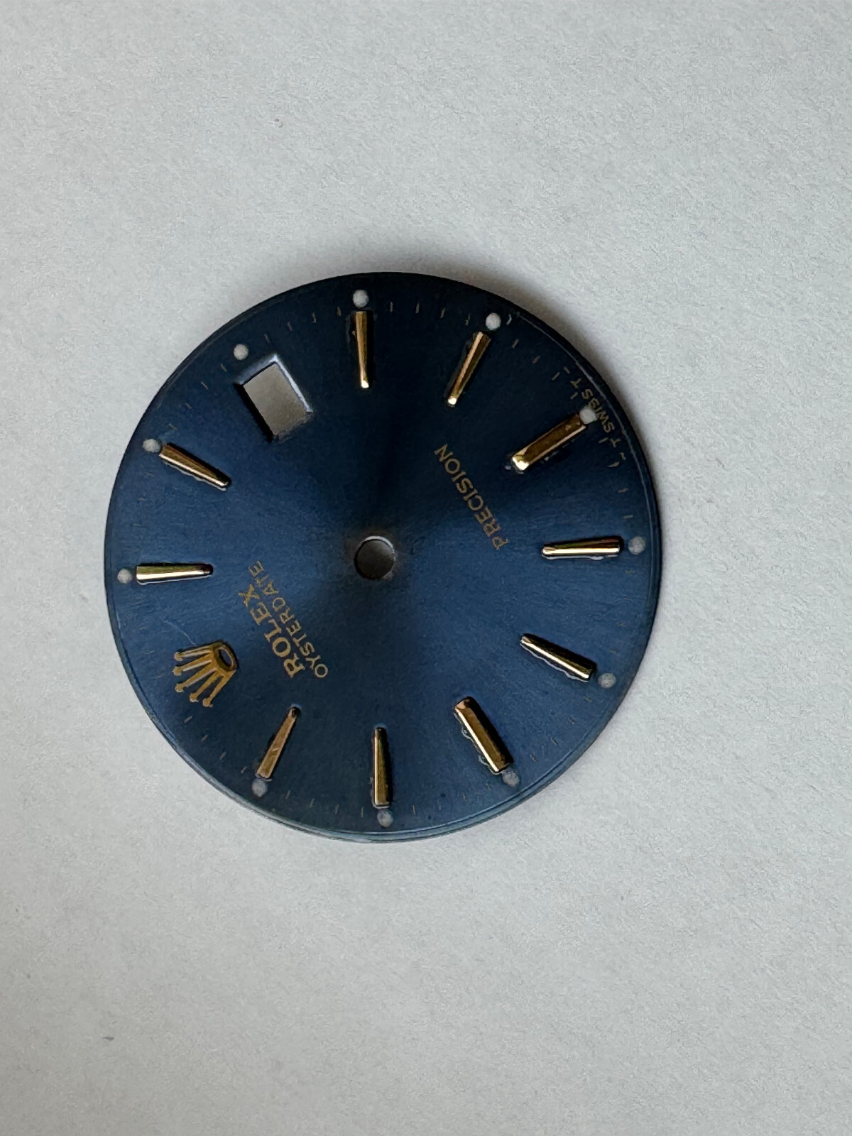 GENUINE ROLEX 27.75MM OYSTER DATE PRECISION BLUE DIAL W/ GOLD MARKERS NICE SHAPE