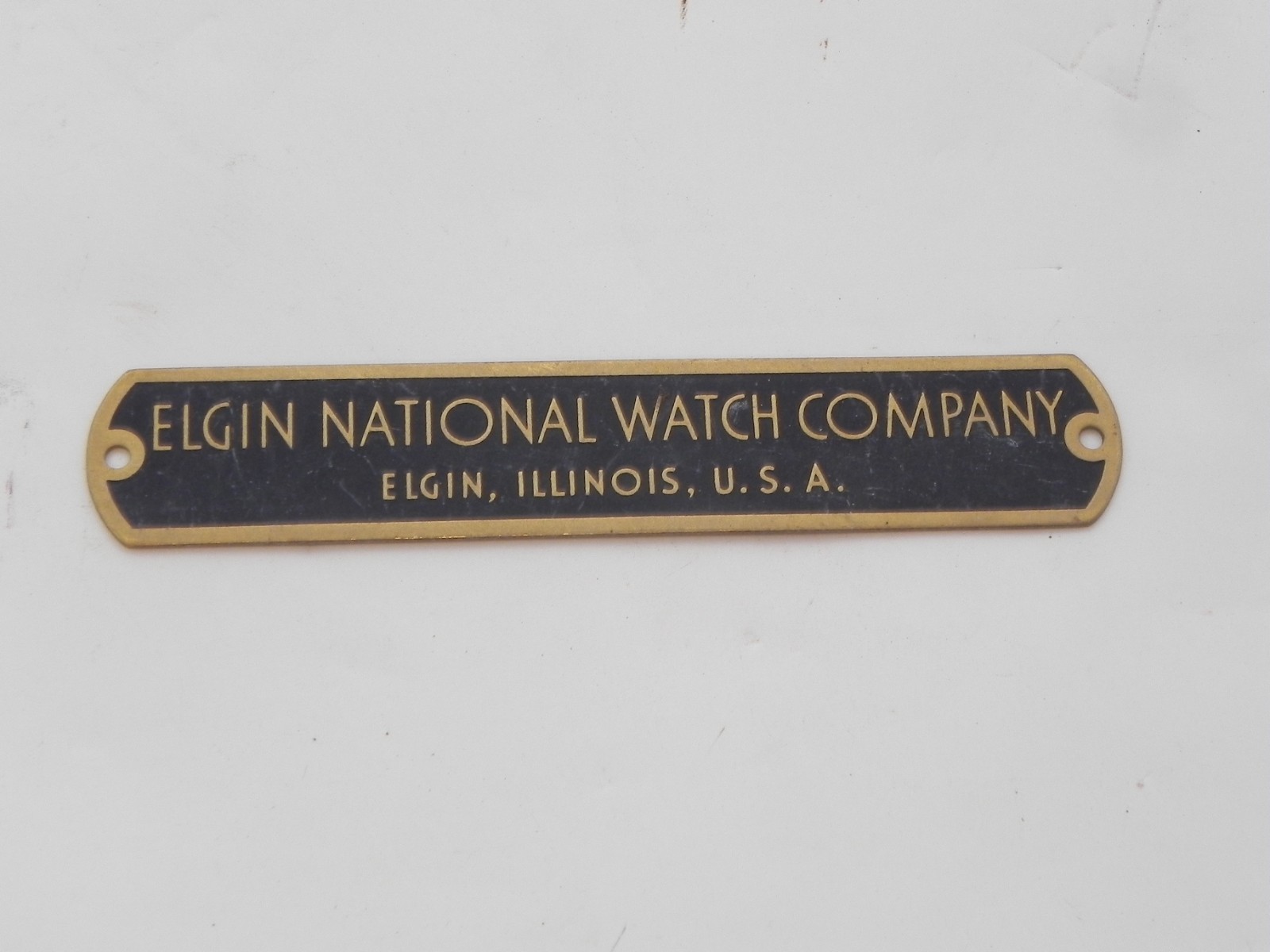 Elgin National Watch Company Indetification Plaque