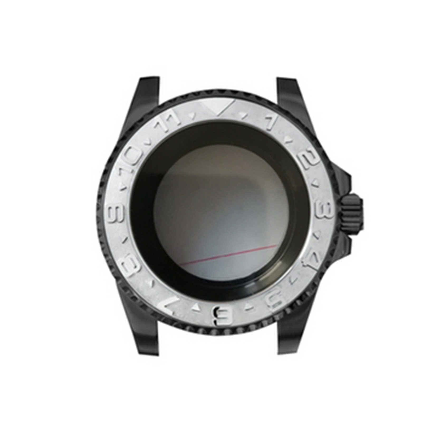 Watch Case 40MM PVD Black SUB Sapphire Flat Mirror Watch Case for NH35/NH36