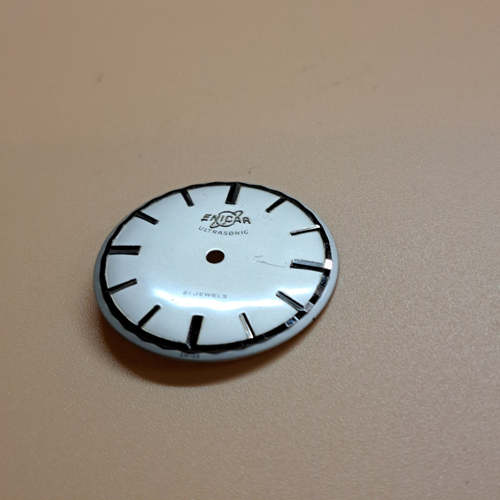 Enicar Ultrasonic Watch Dial 28.75 mm Gray Metal Dial