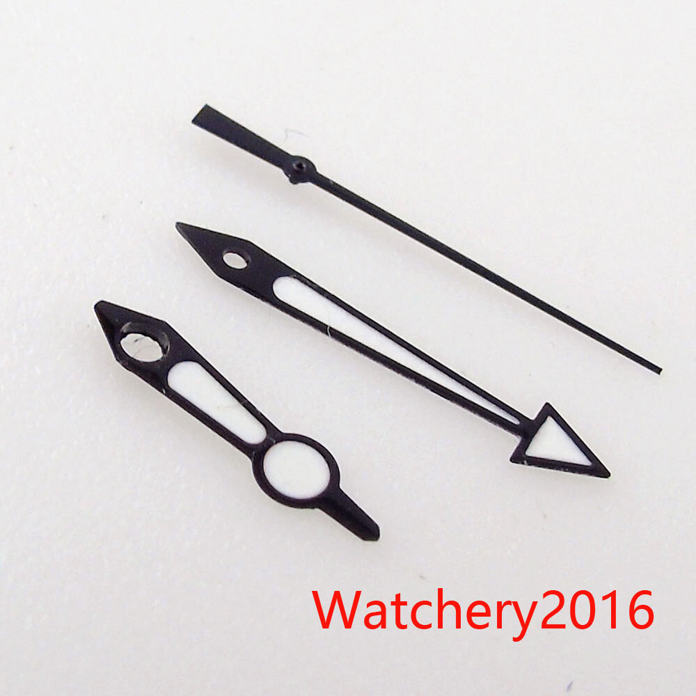 Watches Parts Black Edge White Watch Hands Luminous fit NH35 Movement Mens Watch