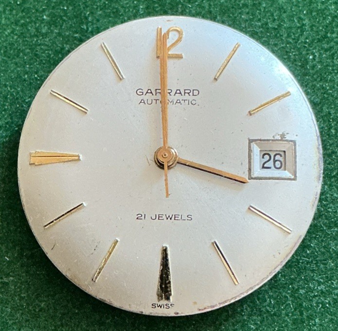 Vintage Men’s Garrard Watch Automatic Face And Movement 21 Jewel Cal 2472 S/r