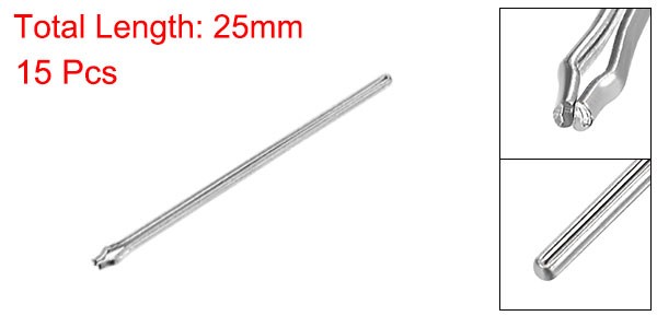 15Pcs 25mm Watch Band Link Cotter Pin, Stainless Steel 0.9mm Dia. Silver Tone