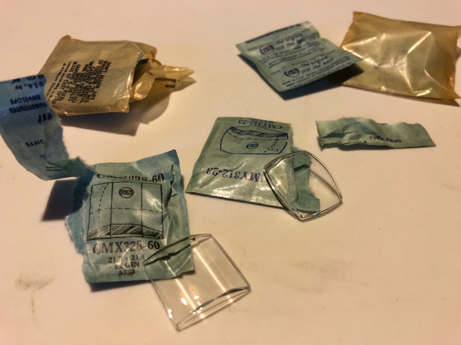 Large Lot of Vintage NOS Plastic Watch Crystals – Various Shapes and Sizes