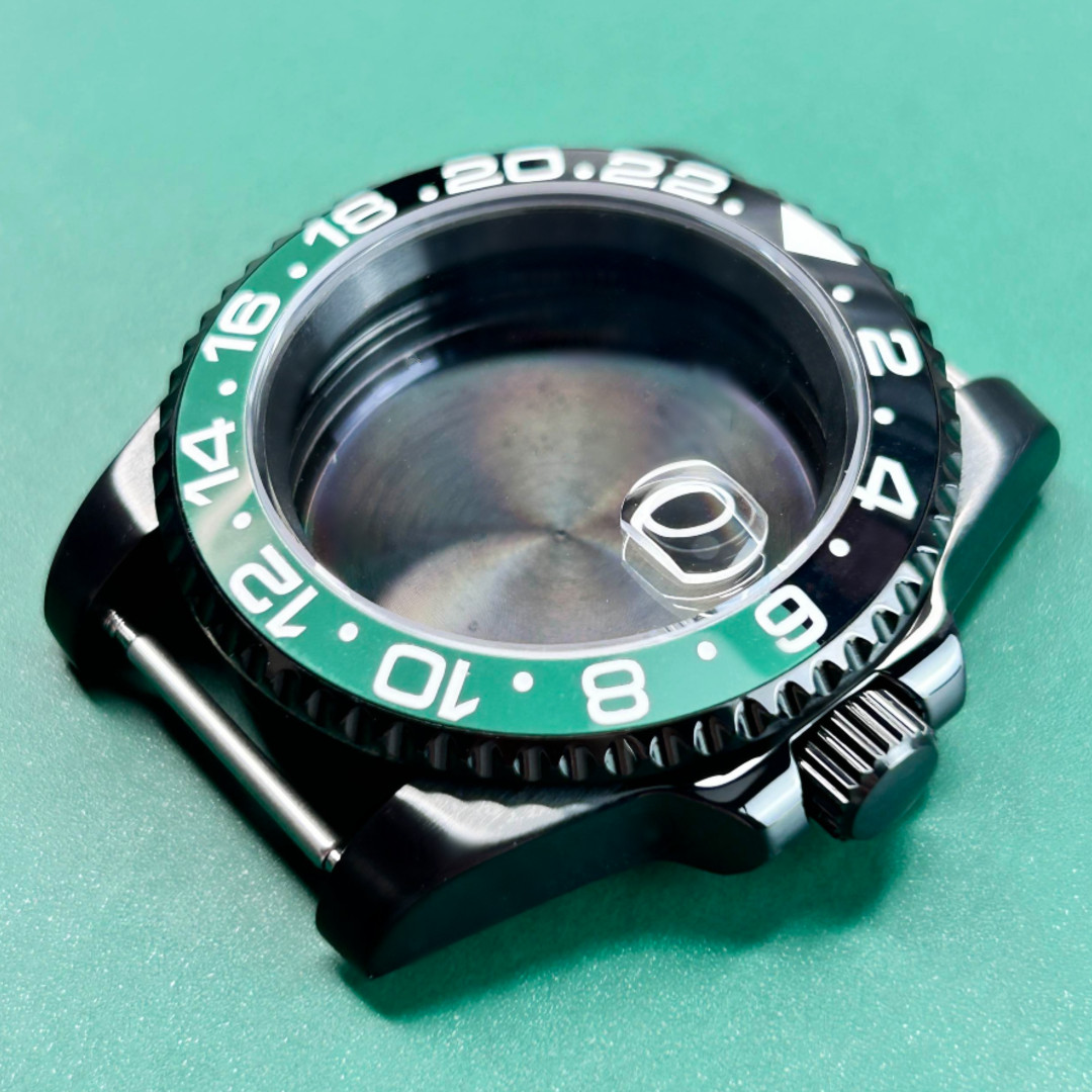 Fit NH35 NH36 40mm Black PVD Ceramic Bezel Sapphire Mod Parts 10ATM Watch Case