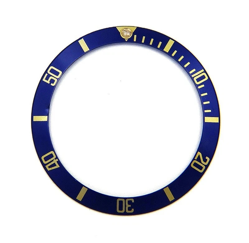 Genuine Rolex Submariner 16803 16613 16808 16618 Blue YG Bezel Insert OCWC#4107