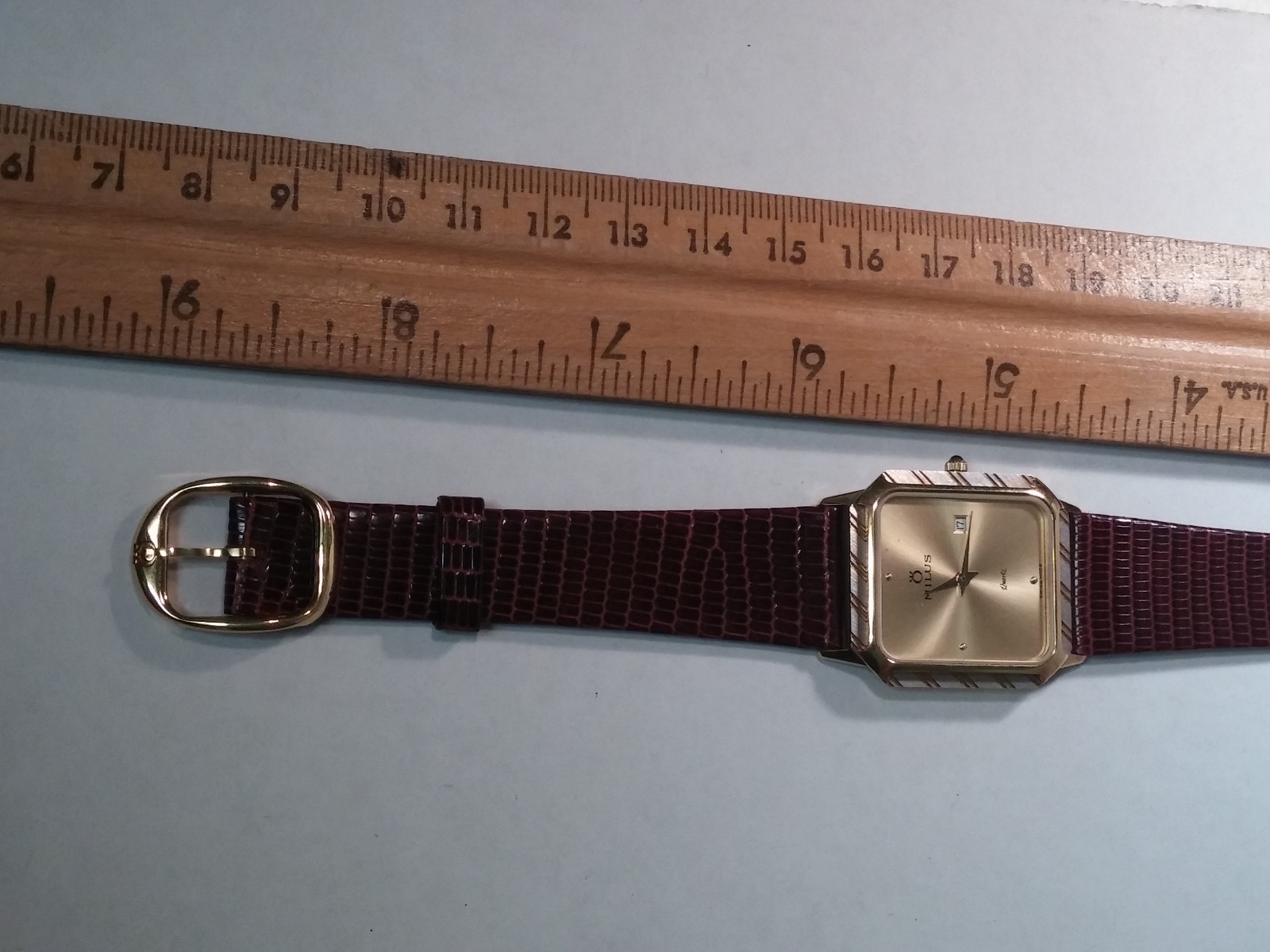 Milus ladys watch 956.112 movement, NEW, yellow, Lizard Band brown