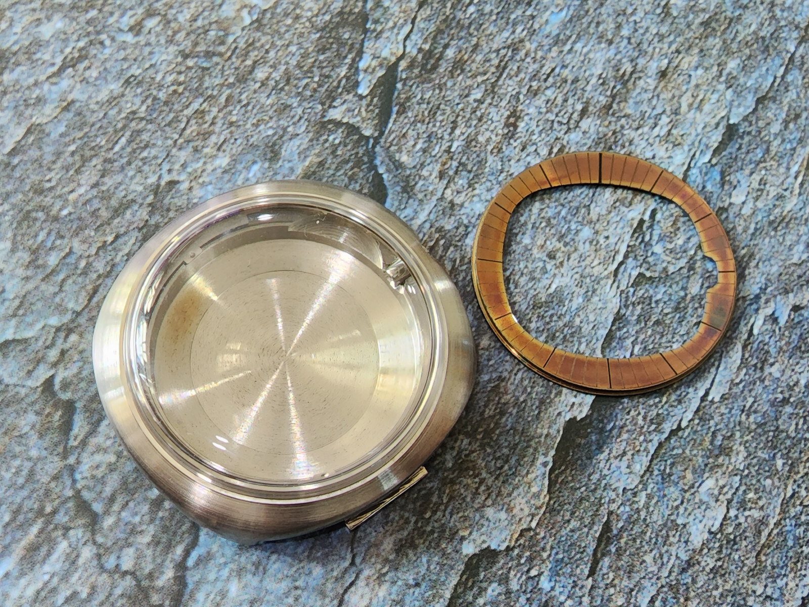 NOS GENUINE CASE VINTAGE SEIKO 6119-9410 COMPLETE CASE SS.