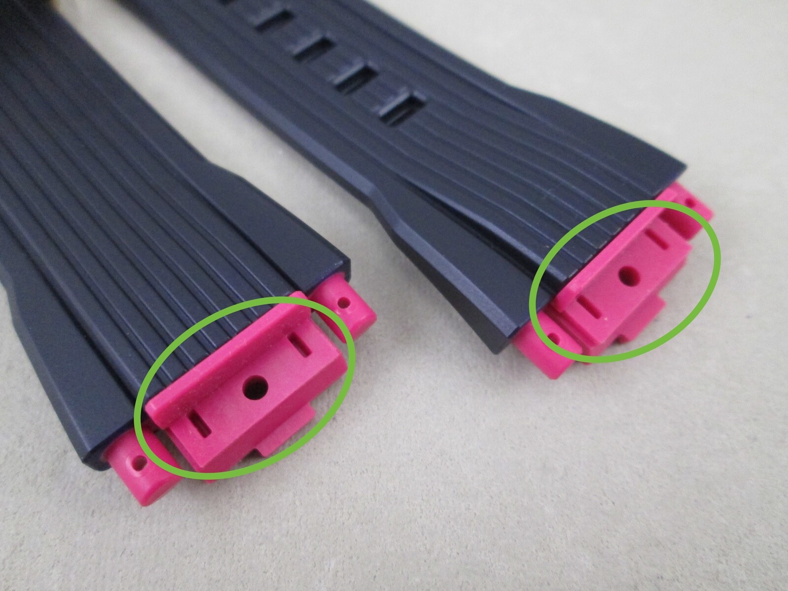 Genuine Casio G-Shock MTG-B2000PH fuschia plastic watch band end pieces X 2