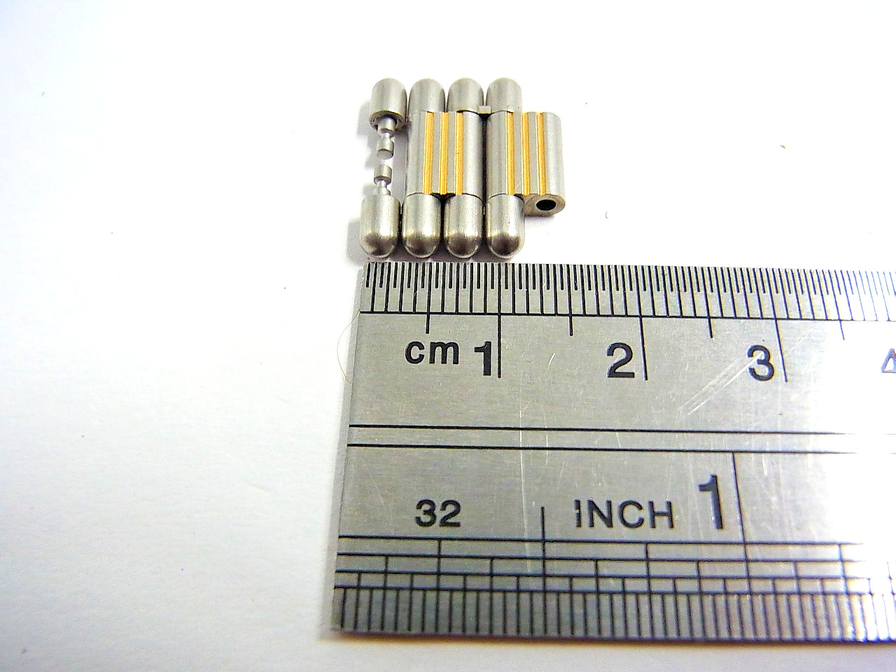 Cartier Must 21 Watch 17mm Genuine SS Link Band Bracelet Parts 2pcs set Mint (c