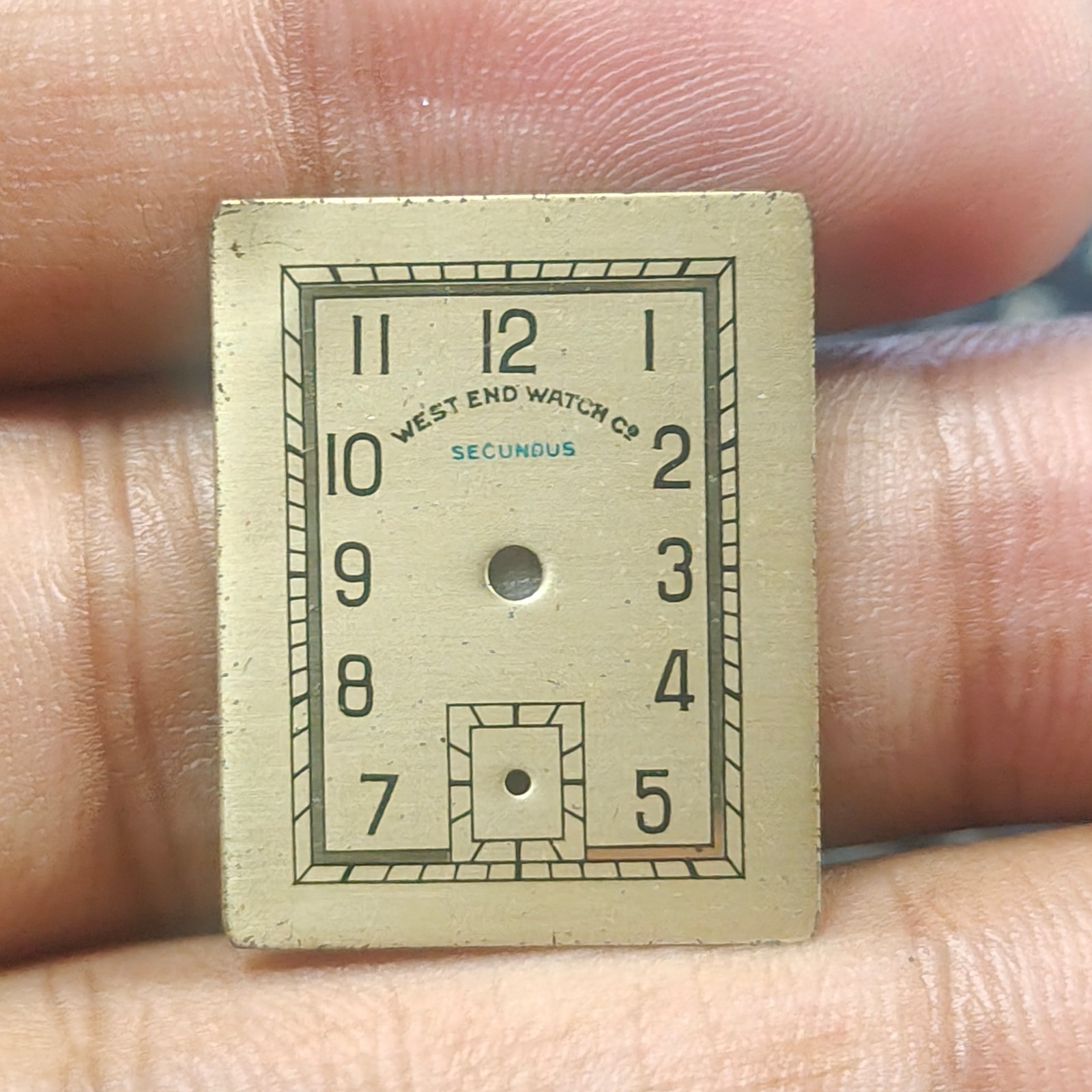 WEST END WATCH Co. SECUNDUS SUB SECOND SWISS 20mm VINTAGE WATCH’S DIAL