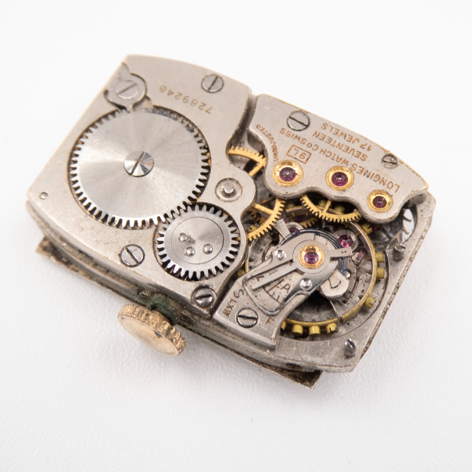 Vintage Longines Caliber 9L 17-Jewel Wristwatch Movement, Diamond Dial