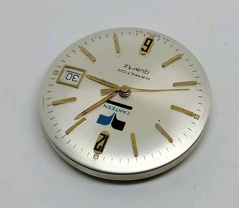 Vintage Hamilton 706 7J Canteen Quartz Wrist Watch Movement For Parts Or Repair