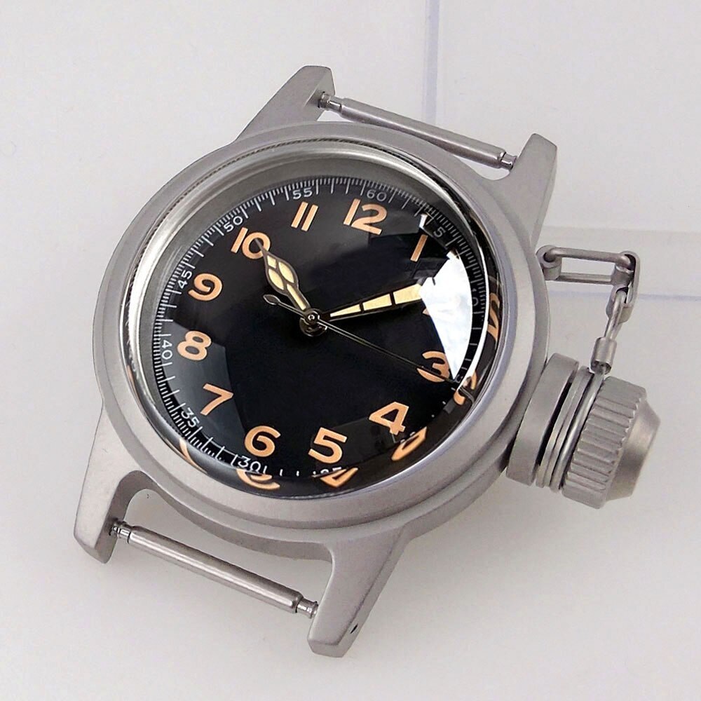 36mm Dive Watch Case Domed Sapphire Fit NH35 ETA2824 Sandblasted 200M Waterproof