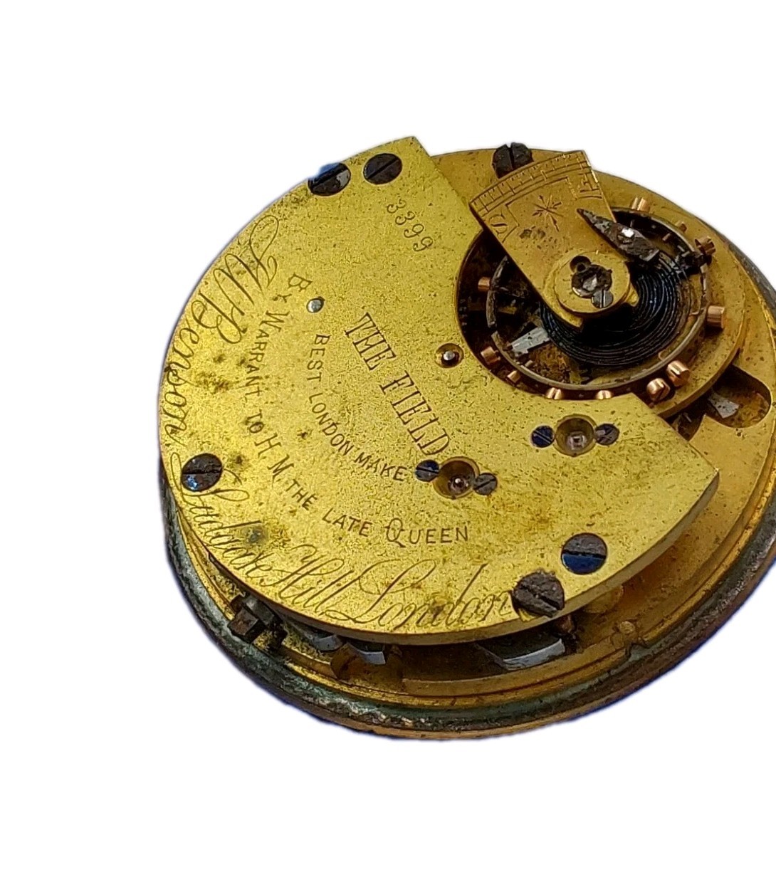 JW Benson 43.8mm London Movement Sunk Enamel Dial Pocket Watch Parts 1466