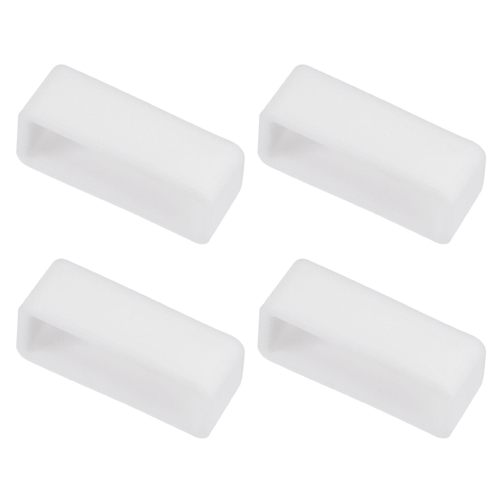 Watch Band Strap Loops Silicone for 20mm Width Watch Band, White 4 Pcs