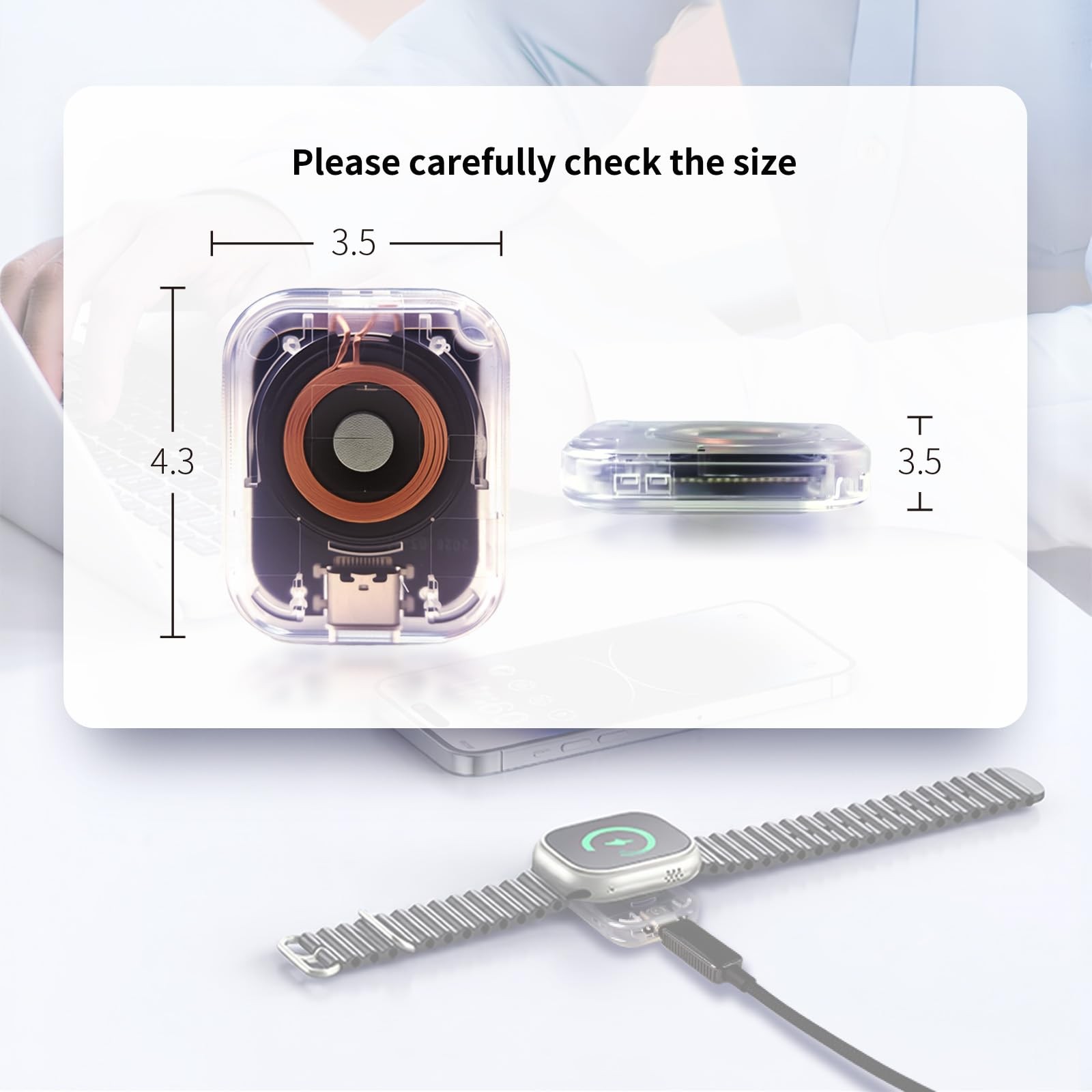 5W Magnetic Wireless Charger for Apple Watch S1-S11, SE 1-3, Ultra 1-3, Porta…