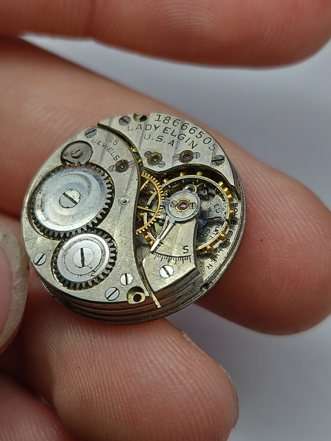 1916 Lady Elgin 404 10/0s 15j Wristwatch Movement – For Repair/Parts (L2)