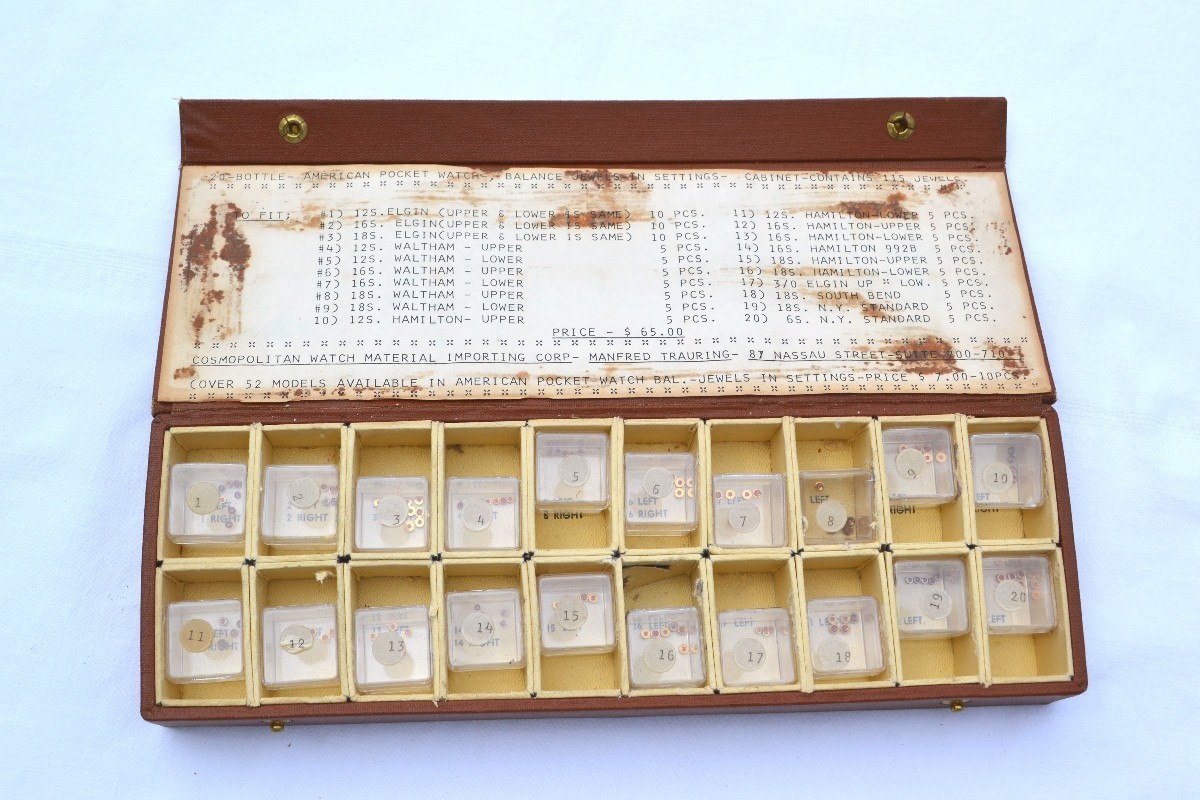 American Pocket Watch Balance Jewels in Settings Elgin Waltham Hamilton Tools