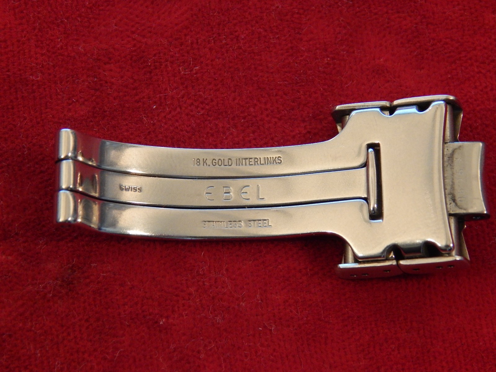 GENUINE EBEL 18K /STAINLESS STEEL 1911 19MM 20MM BAND BRACELET DEPLOYMENT BUCKLE