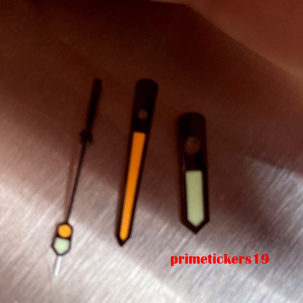 C3 Super Luminous Black Orange Watch Hands Fit NH35 NH36 7s26 Automatic Movement