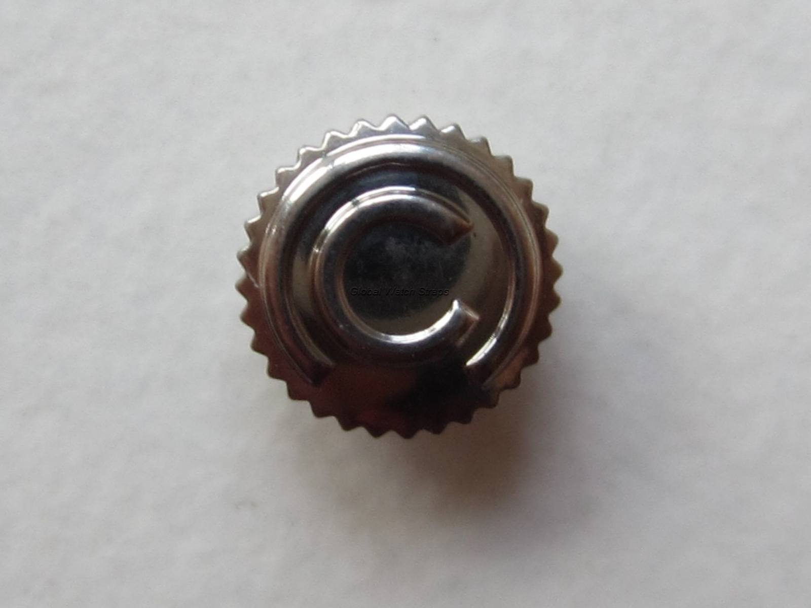 Certina steel ø 4.4 mm N.O.S. watch crown ~ thread stem 0.9 mm