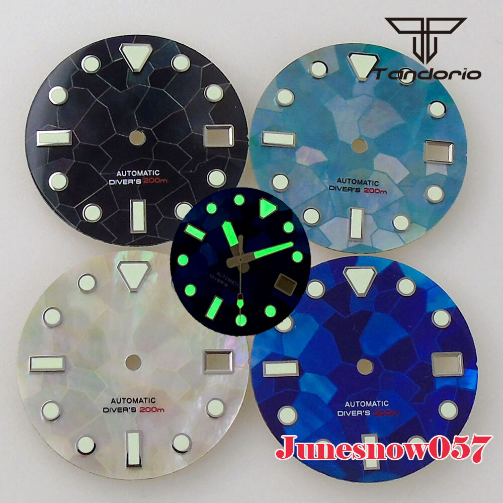 Accessories 29mm Blue/Black Red MDP Fritillaria Watch Dial Fit NH35A NH36A SKX