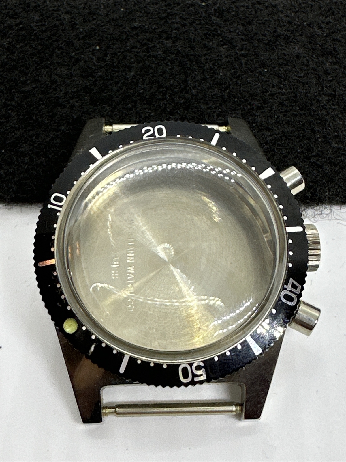 Vintage Swiss Wakmann Steel Mens Diver Chronograph 20ATM Watch Case – New