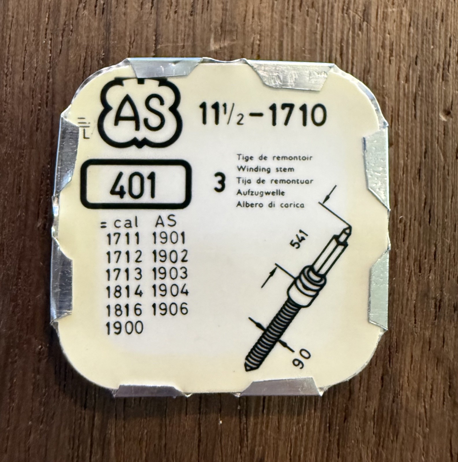 Lot of 3 NOS A. Schild AS 1710 watch part 401 winding stem