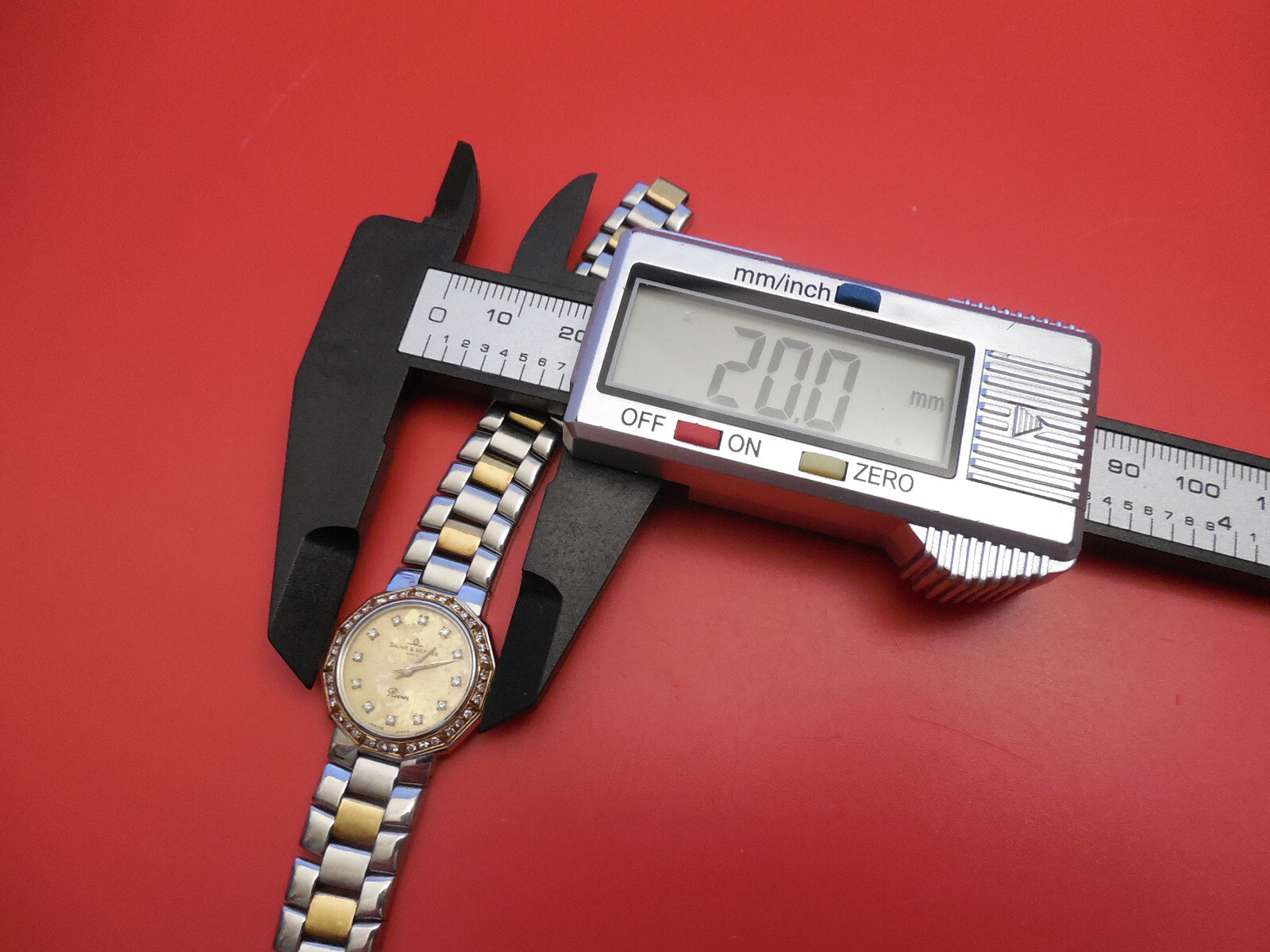 BAUME MERCIER 18K / STEEL RIVIERA 10MM DOUBLE LINK FOR 20MM NO DATE MINI MODEL